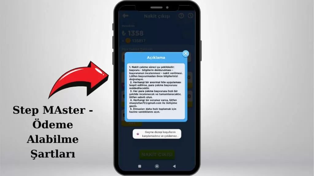 Step Master-Ödeme alabilme şartları