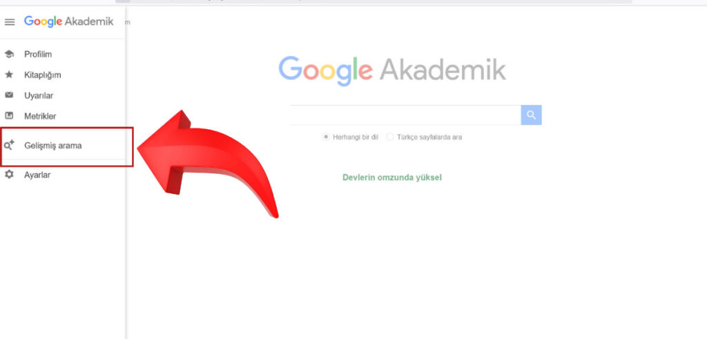 Google Akademik - Gelişmiş Arama Seçenekleri